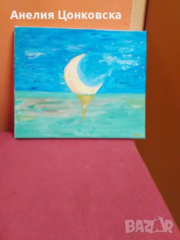 "Лунна пътека" акрил върху платно, снимка 3 - Картини - 40833472