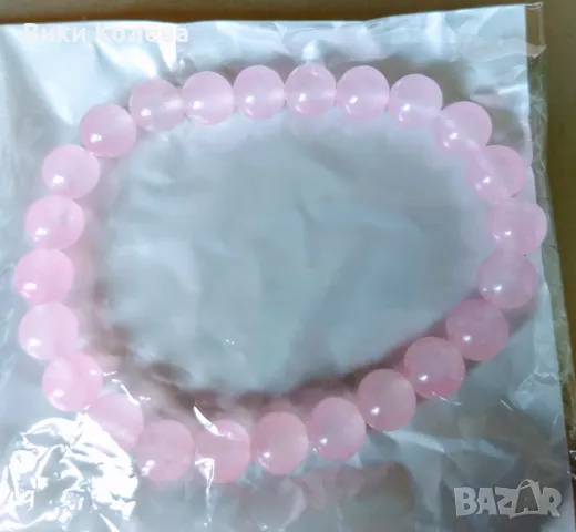 Гривна от розов кварц – камък на любовта и емоционалния баланс, снимка 7 - Гривни - 50212374