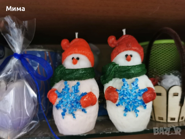 Ароматна коледна свещ - снежен човек