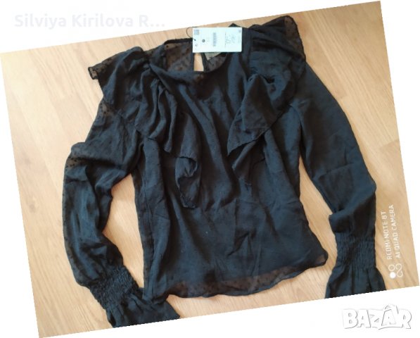 Черна риза Bershka, снимка 3 - Ризи - 29726538