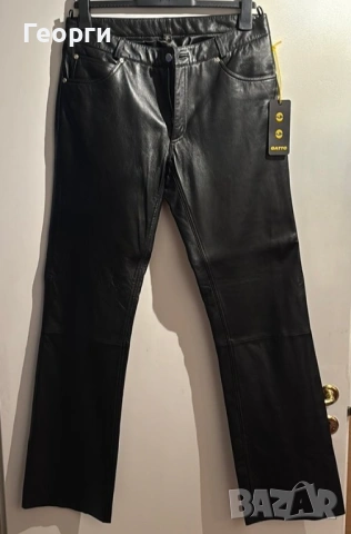 Кожен панталон, изработен от висококачествена овча напа, XL, снимка 2 - Панталони - 54024920
