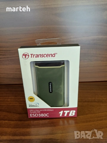 Твърд диск, Transcend 1TB, External SSD, ESD380C, USB 3.2 Gen 2, Type C