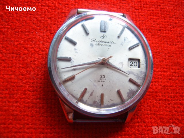 Рядък мъжки часовник Seikomatic Slimdate Automatic 30 Jewels, снимка 2 - Антикварни и старинни предмети - 38075957