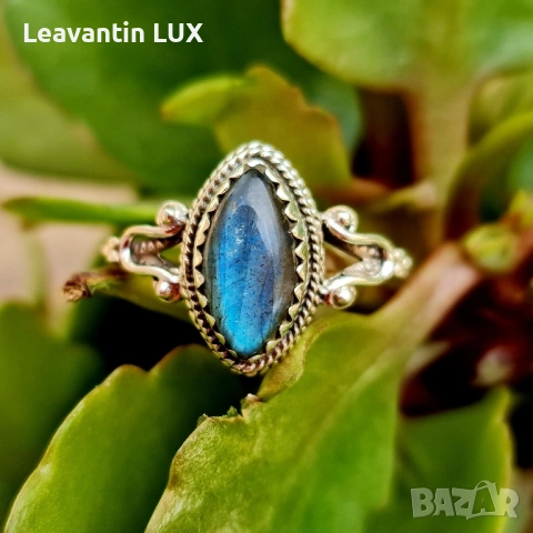 Сребърен пръстен с Лабрадорит , снимка 3 - Пръстени - 51611258