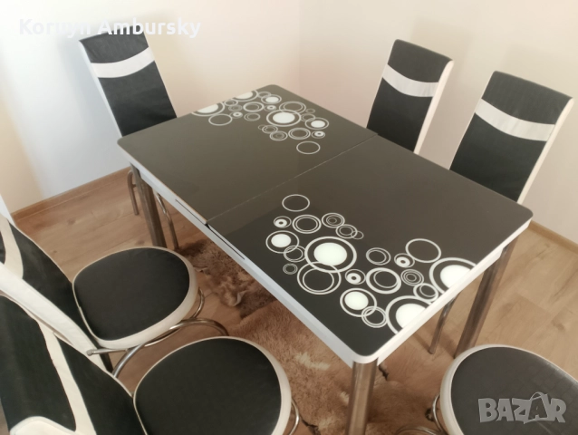 Холна или трапезна маса с 4 стола, снимка 2 - Маси - 52790551