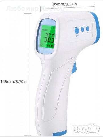 Безконтактен електронен термометър за тяло и обекти, снимка 3 - Други - 29481226