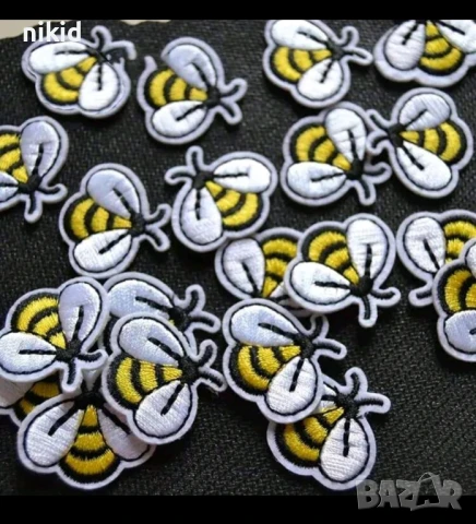 малка пчела пчели пчелички апликация за дреха дрехи самозалепваща се нашивка, снимка 2 - Други - 50922545