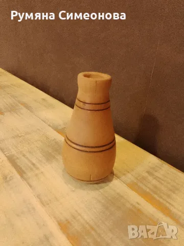 Дървена ваза