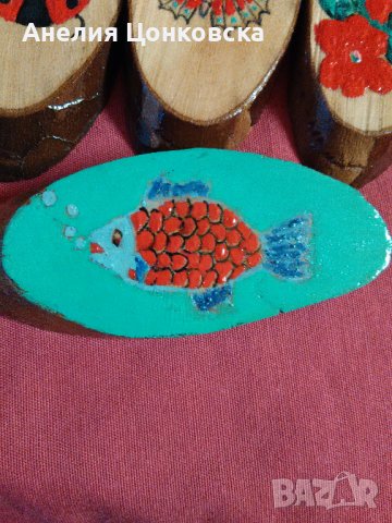 Рисувани лакирани дървени шайби уникати, снимка 4 - Сувенири от дърво - 36623908