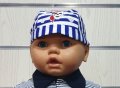 Нов детски бандан на синьо/бяло райе с Череп, от 1 месец до 8 години, снимка 2