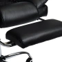 Ергономичен офис стол, функция люлка, поставка за крака, черен, снимка 6