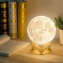  Арома дифузер и нощна лампа във 3D форма на луна, снимка 5