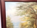 „Спокойствие край езерото“ – Авторска маслена живопис в масивна рамка, снимка 11