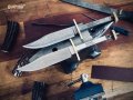 Висококачествено дамаско острие Bowie-М за монтиране на нож + гарда и накрайник , снимка 2
