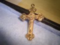 СТАРО КРАСИВО ПОЗЛАТЕНО КАТОЛИЧЕСКО РЕЛЕФНО РАЗПЯТИЕ КРЪСТЧЕ 12662, снимка 7
