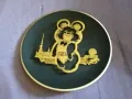  Метална месингова чиния за стена като нова Мече Миша Москва олимпиада 1980 г фи 165мм, снимка 2