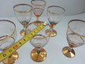 Ретро стъклени чаши с позлата гравирани , снимка 8