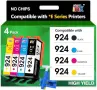 Нови HP 924 съвместими мастилници 4 броя 700 страници за OfficeJet Pro 8120e 8135e 8139e принтер , снимка 1