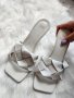 Бели елегантни чехли , снимка 1 - Чехли - 40109898