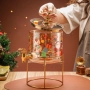 Стъклен диспенсър за напитки 2.6 L с коледен дизайн и златиста стойка, снимка 5