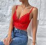 Shein S-Червено дантелено бюстие- топ, снимка 10