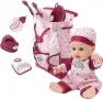 Реалистична новородена кукла бебе комплект с раница и аксесоари, снимка 4