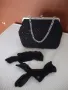 Чанта дамска в оплетка и ръкавици на 1 кука стара, снимка 1