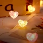 6349 Романтични светещи лампички Сърца, 1 метър, многоцветни, снимка 2