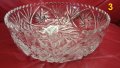 Три кристални купи, бонбониери, фруктиери големи, кръгли, гравюра, снимка 10