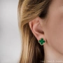 Van Cleef & Arpels VCA Rose Gold Green Malachite Vintage Alhambra Дамски Обеци, снимка 10