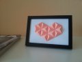 Розово сърце, оригами, в рамка, декорация за стена, подарък , снимка 3