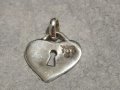 Старинен сребърен медальон заключено сърце и сребърно синджирче - Заключи сърцето си на любимата си, снимка 4