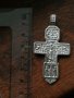 Нов сребърен масивен двулицев кръст, снимка 1 - Колиета, медальони, синджири - 28530869