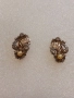 Прекрасни стари златни 18 к. обеци , перли и диаманти, снимка 1
