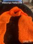 Оранжево поло-ръчно плетиво+подарък-шал, снимка 6