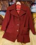 Дебело дамско зимно палто  червено, снимка 1