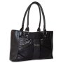 Кожена черна дамска чанта, снимка 1 - Чанти - 40392242