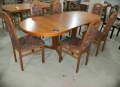 Комплект масивна разтегателна маса с 6 стола- внос, снимка 1