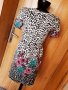 Леопардова вълнена рокля с флорални мотиви ХС, снимка 3