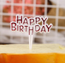 Happy Birthday 4 бр малки пластмасови топери топер за торта хапки мъфини сандвич рожден ден, снимка 2