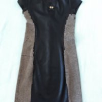 PHILIPP PLEIN-  Черна елегантна рокля със златни капсоловани точки, кожа и метал, дълъг цип на гърба, снимка 8 - Рокли - 37264793