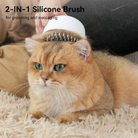 Jellyfish Силиконова четка за котки за ресане и масаж с бутон за почистване, снимка 10 - За котки - 44798181