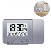 Прожекционен часовник с термометър, влагомер, USB слот,календар и будилник , снимка 5 - Стенни часовници - 39223622