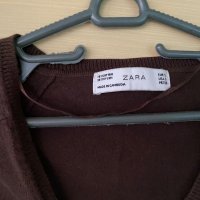 Кафява жилетка Zara, С размер, снимка 4 - Жилетки - 37383681