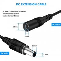 Стандартен удължителен кабел за захранващ адаптер 12V, снимка 2 - Друга електроника - 39306680