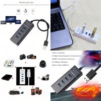 4 порта USB HUB 3.0-USB Адаптер-USB Разклонител-зарядно , снимка 7 - Лаптоп аксесоари - 29721371