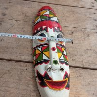 Дървена африканска маска, снимка 3 - Декорация за дома - 37896474