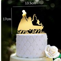 Младоженци рибар пластмасов топер табела украса декор за торта сватба сватбен , снимка 4 - Други - 34680508