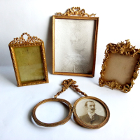 Стари позлатени фоторамки френски от 19 век, снимка 7 - Други ценни предмети - 44742251
