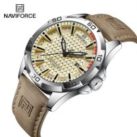 NAVIFORCE SYLBN NF8023 Луксозен мъжки кварцов часовник с кожена, снимка 3 - Мъжки - 42827162
